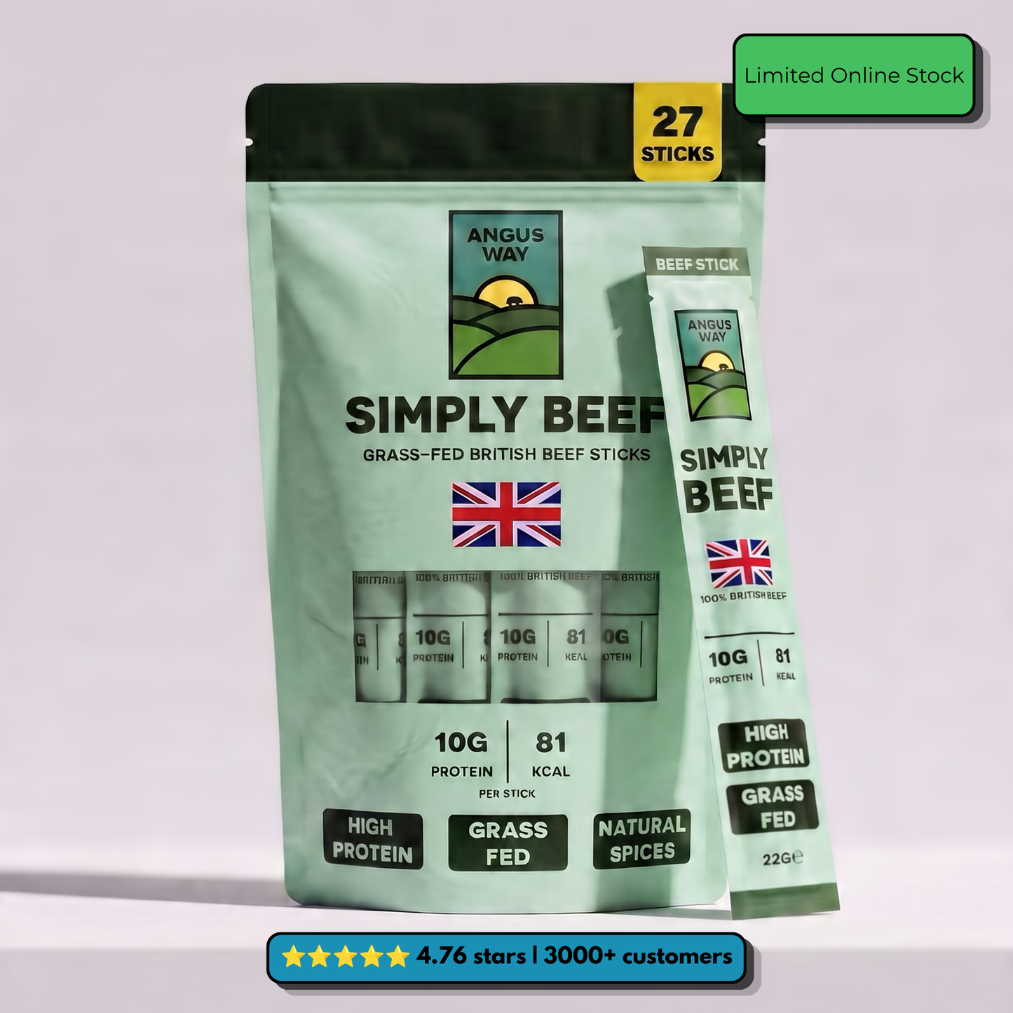 Angus Way Beef Sticks - 27 Pack